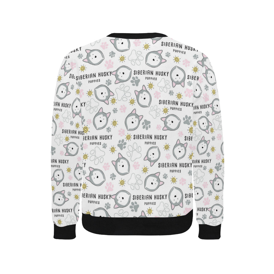 Siberian Husky design pattern Men's Crew Neck Sweatshirt