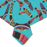 Boomerang Australian aboriginal ornament blue back Tablecloth