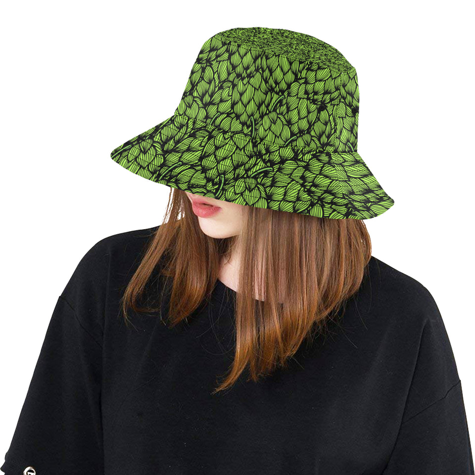 Green hop pattern Unisex Bucket Hat