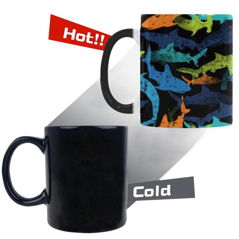Colorful shark Morphing Mug Heat Changing Mug