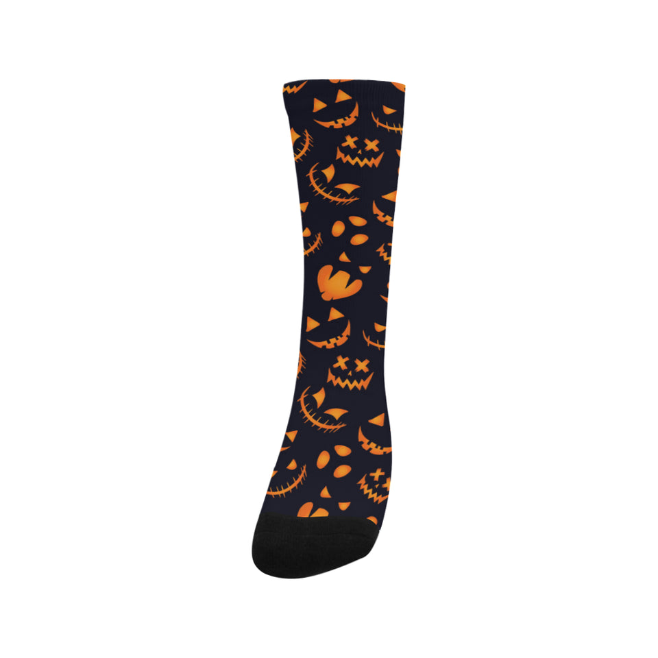 Halloween pattern Pumpkin background Crew Socks