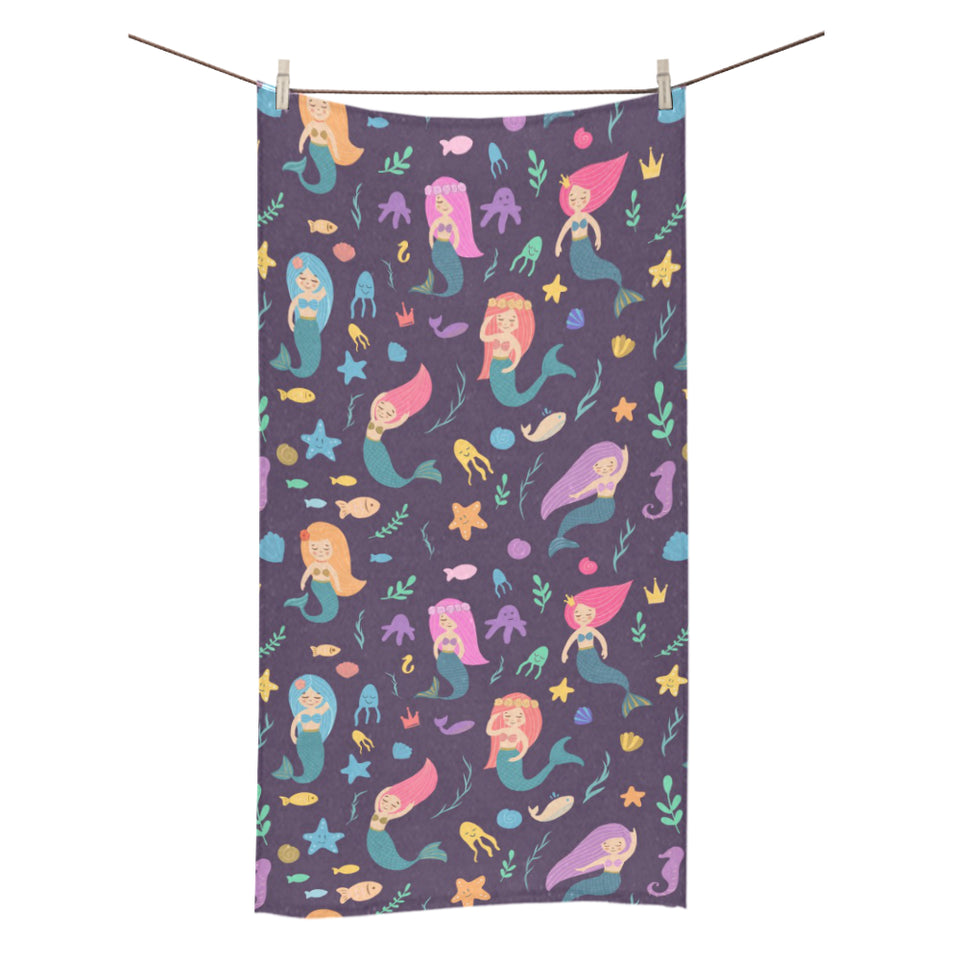 beautiful mermaid Fish jellyfish algae other marin Bath Towel