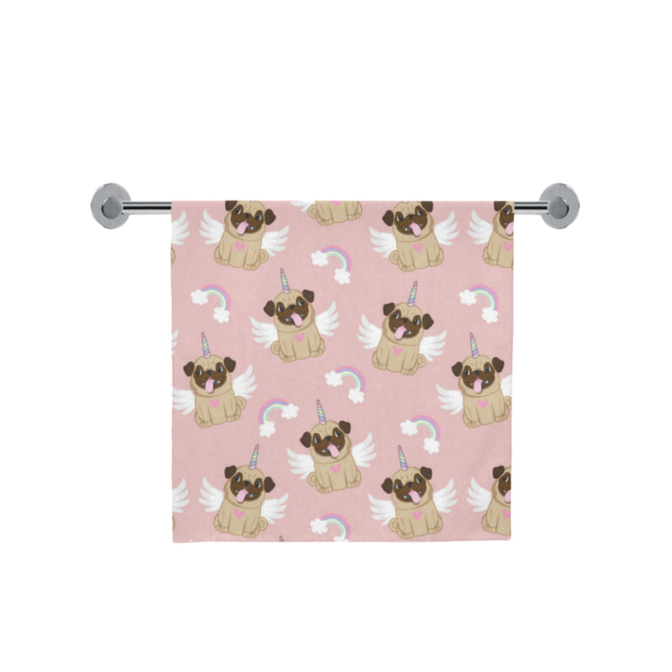 Cute unicorn pug pattern Bath Towel
