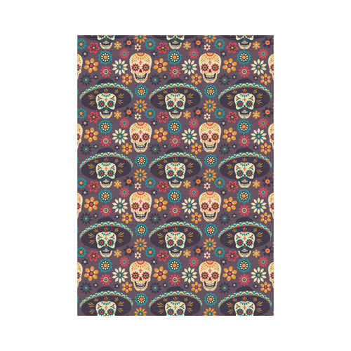 Sugar skulls flower maxican pattern House Flag Garden Flag