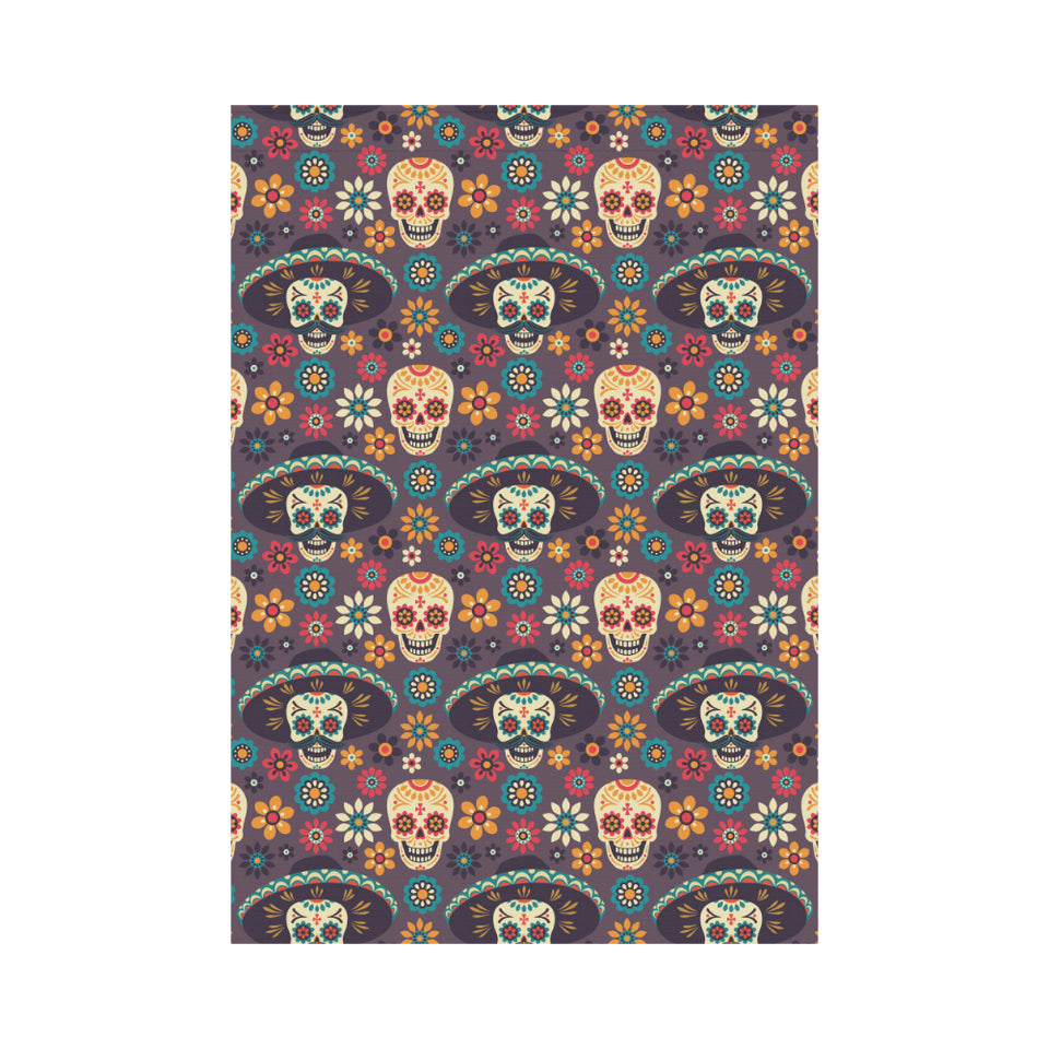 Sugar skulls flower maxican pattern House Flag Garden Flag