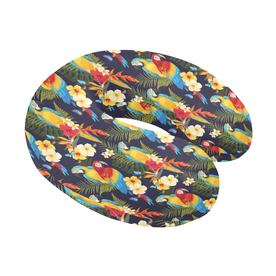 Colorful parrot flower pattern U-Shaped Travel Neck Pillow