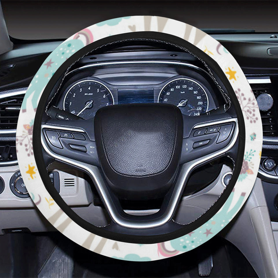 Colorful unicorn pattern Car Steering Wheel Cover