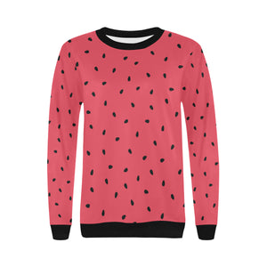 watermelon texture background Women's Crew Neck Sweatshirt