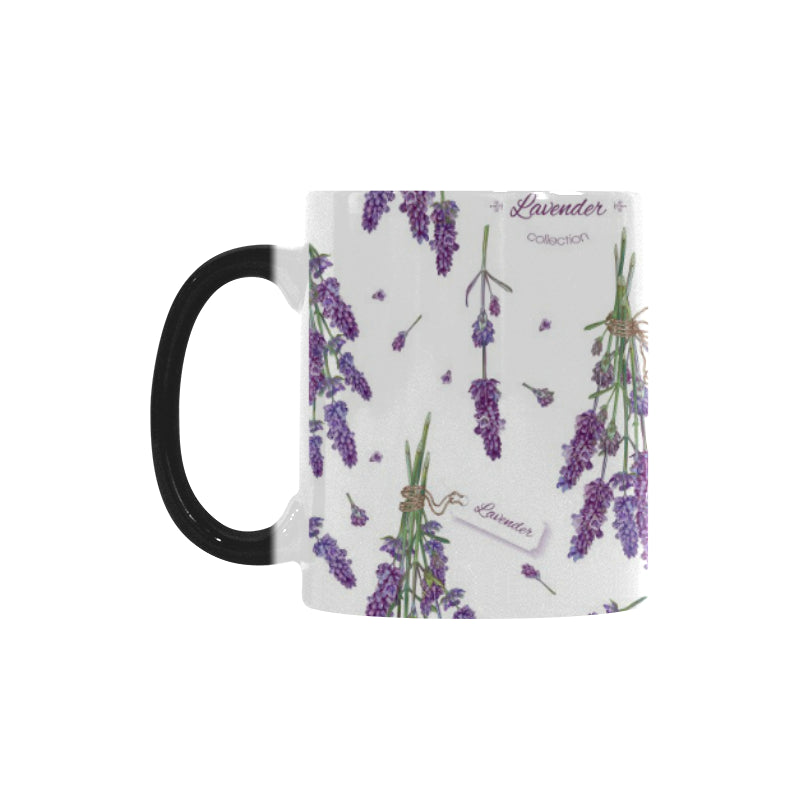 lavender flower design pattern Morphing Mug Heat Changing Mug