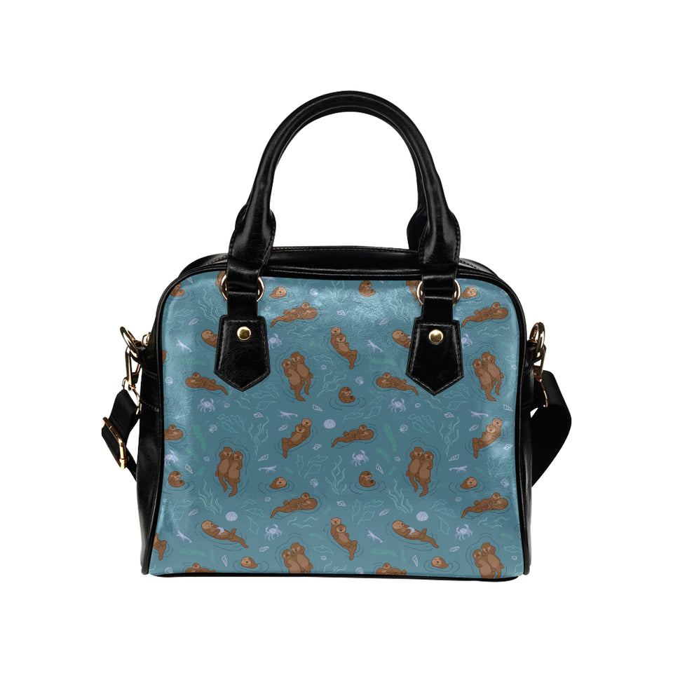 Sea otters pattern Shoulder Handbag