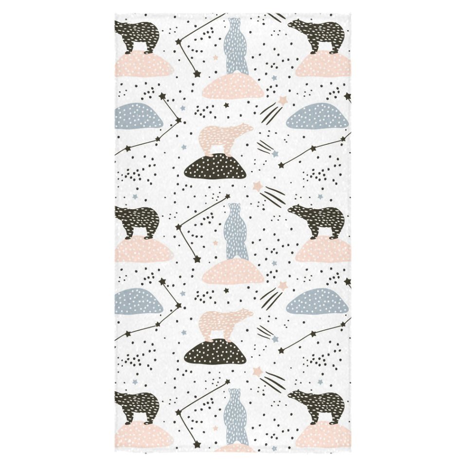 Polar bears star poka dot pattern Bath Towel