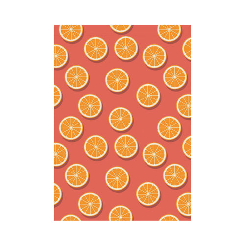 Oranges pattern red background House Flag Garden Flag