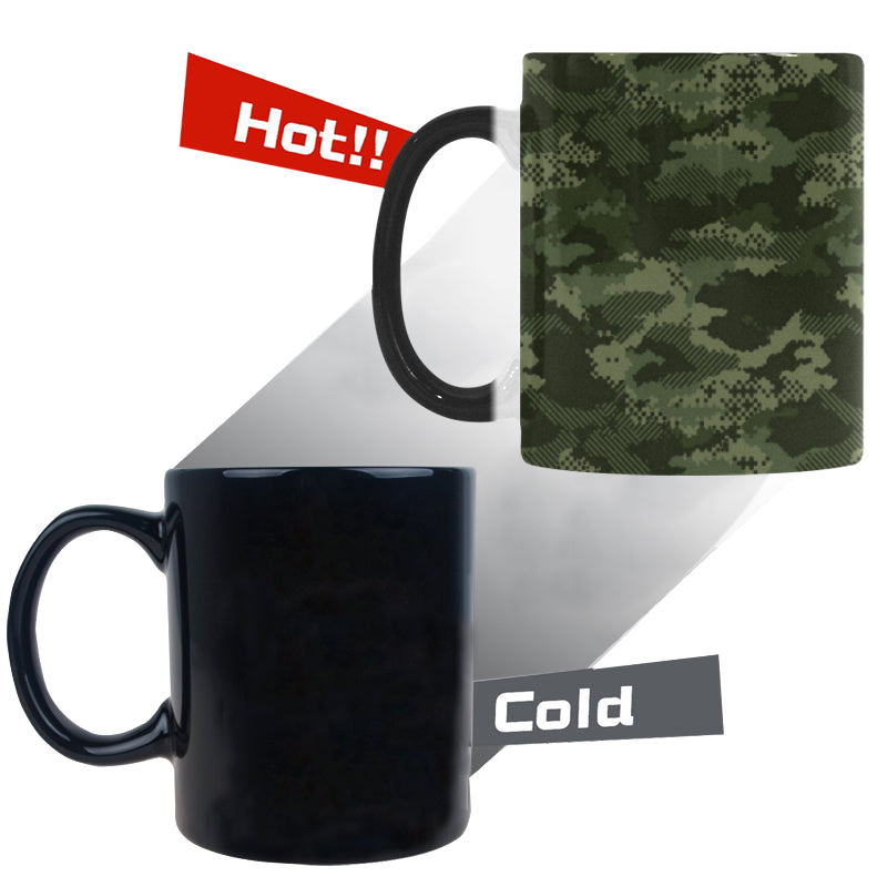 Digital Green camouflage pattern Morphing Mug Heat Changing Mug