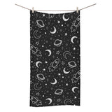 Hand drawn space rocket star planet Bath Towel