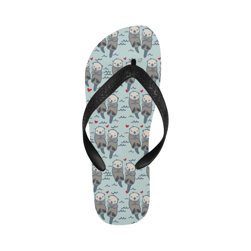 Lovely Sea Otter Pattern Unisex Flip Flops