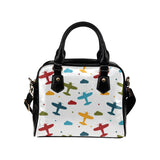 Airplane star cloud colorful Shoulder Handbag