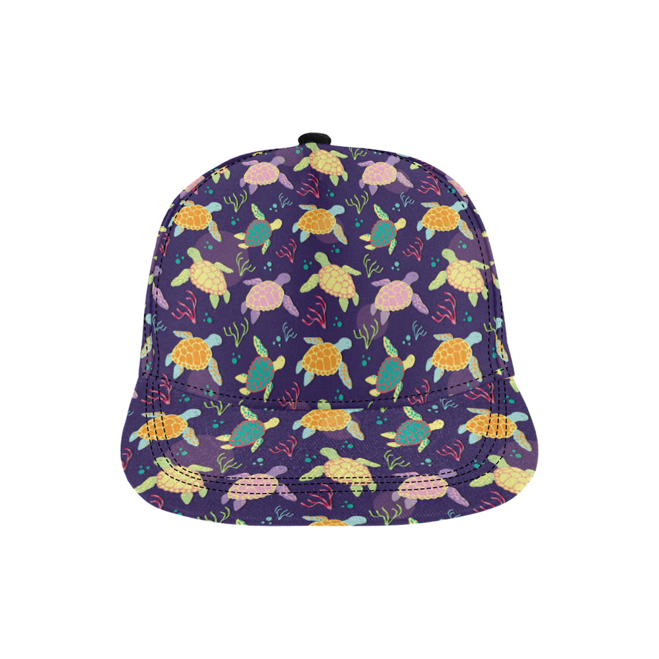 Colorful sea turtle pattern All Over Print Snapback Cap