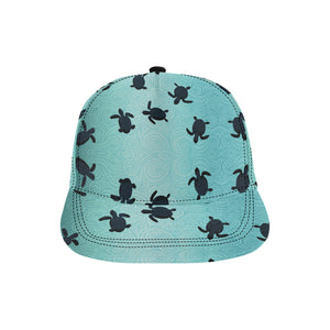 Sea turtle with blue ocean backgroud All Over Print Snapback Cap