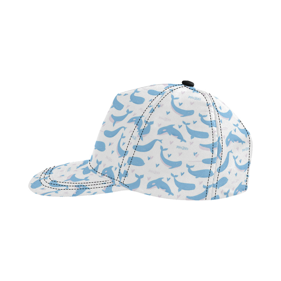 Blue whale pattern All Over Print Snapback Cap