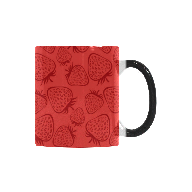 strawberry pattern red background Morphing Mug Heat Changing Mug