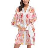 Hand drawn heart design pattern Women's Short Kimono Robe