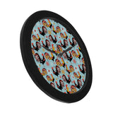 Rooster chicken cock snowfalke Elegant Black Wall Clock