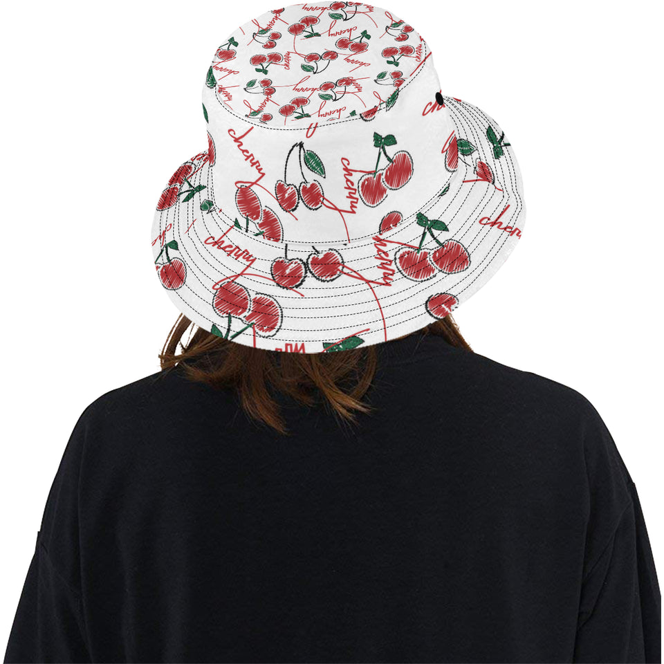 Hand drawn cherry pattern Unisex Bucket Hat