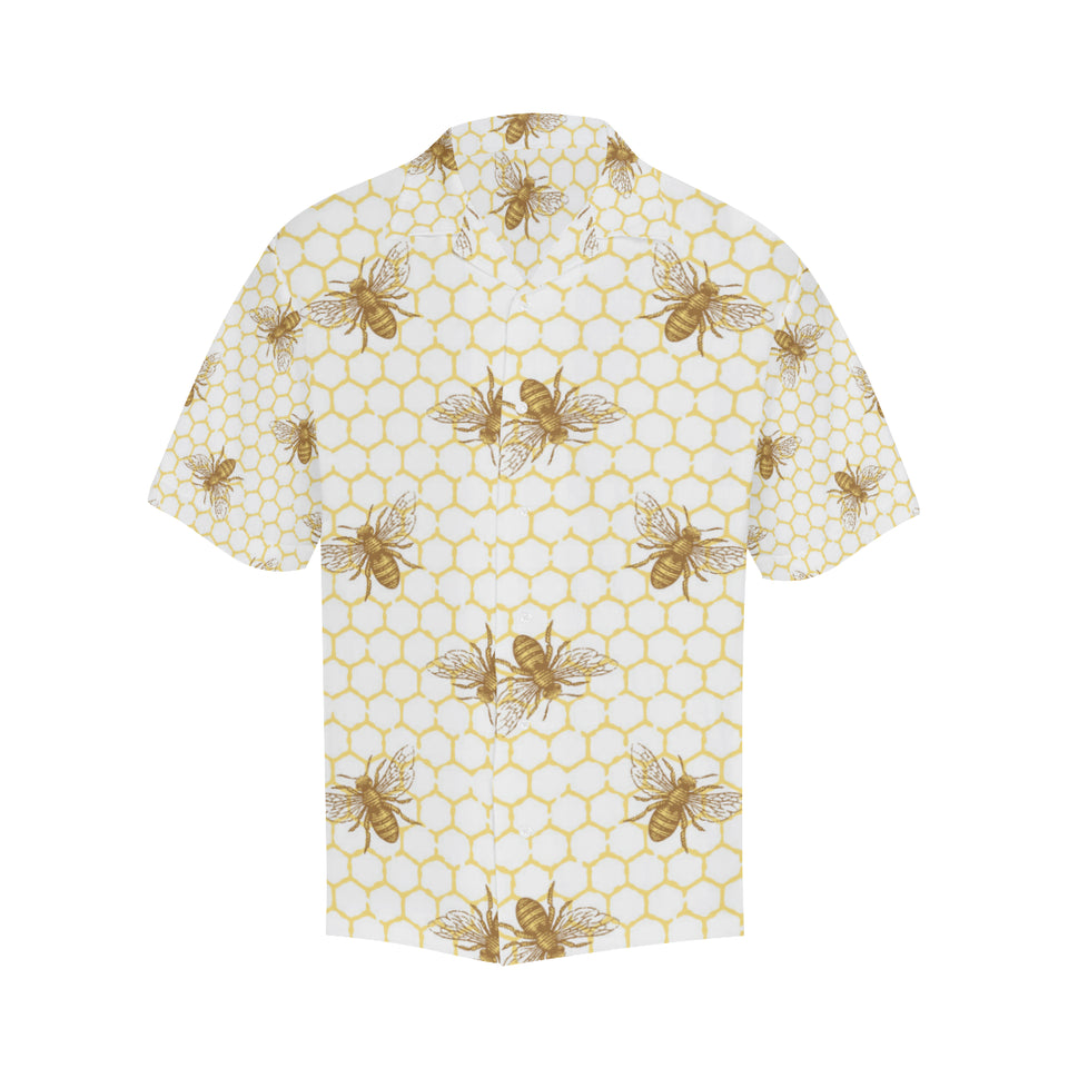 Bee honeycomb seamless design pattern Men's All Over Print Hawaiian Shirt