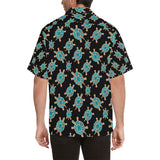 Sea turtle blue stone pattern Men's All Over Print Hawaiian Shirt