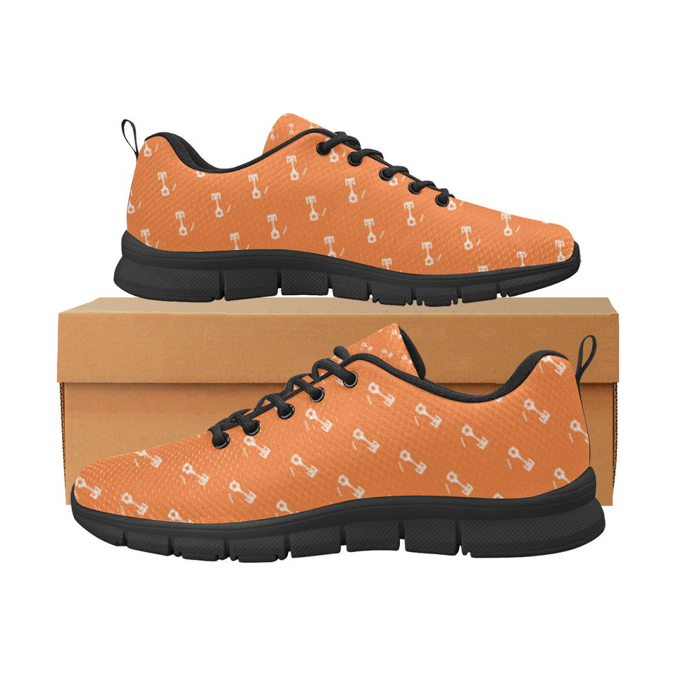 Engine Piston Orange Background Pattern Print Desi Women's Sneaker Shoes