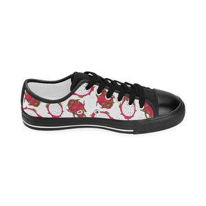 dragon fruits white background Kids' Boys' Girls' Low Top Canvas Shoes Black