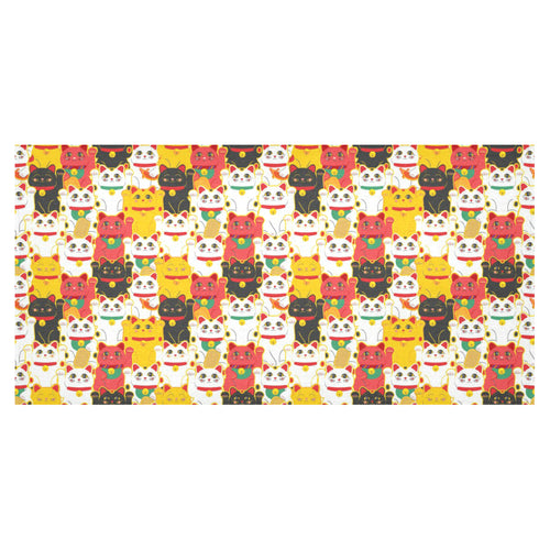 Colorful Maneki neko cat pattern Tablecloth