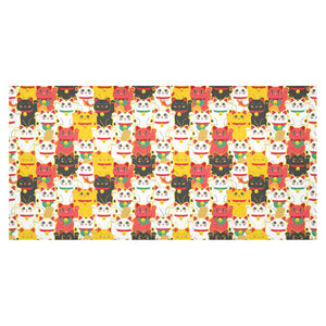 Colorful Maneki neko cat pattern Tablecloth
