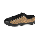 Bengal tigers pattern Men's Low Top Canvas Shoes Black
