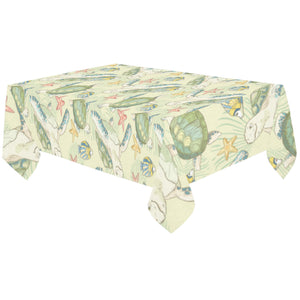 Hand drawn sea turtle fish pattern Tablecloth