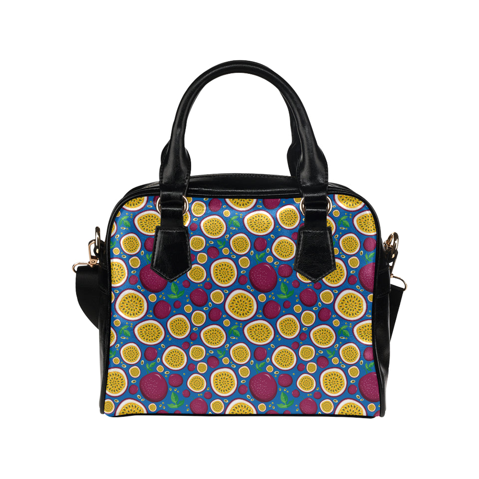 Passion fruit blue background Shoulder Handbag