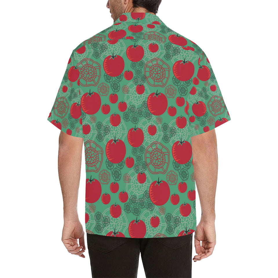 Tomato design pattern Men's All Over Print Hawaiian Shirt