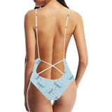 Dragonfly pattern blue background Women's One-Piece Swimsuit