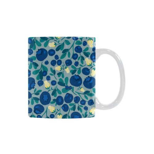blueberry design pattern Classical White Mug (Fulfilled In US)