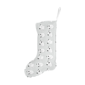 Bull Terrier Pattern Print Design 01 Christmas Stocking
