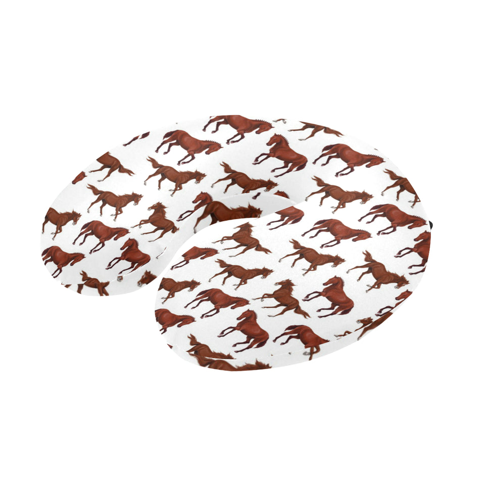 Horses running pattern background U-Shaped Travel Neck Pillow