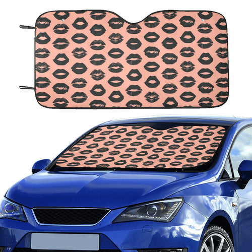 Lips Pattern Print Design 02 Car Sun Shade