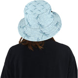 Dragonfly pattern blue background Unisex Bucket Hat