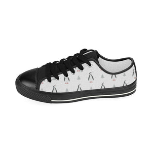 Penguin pattern Kids' Boys' Girls' Low Top Canvas Shoes Black