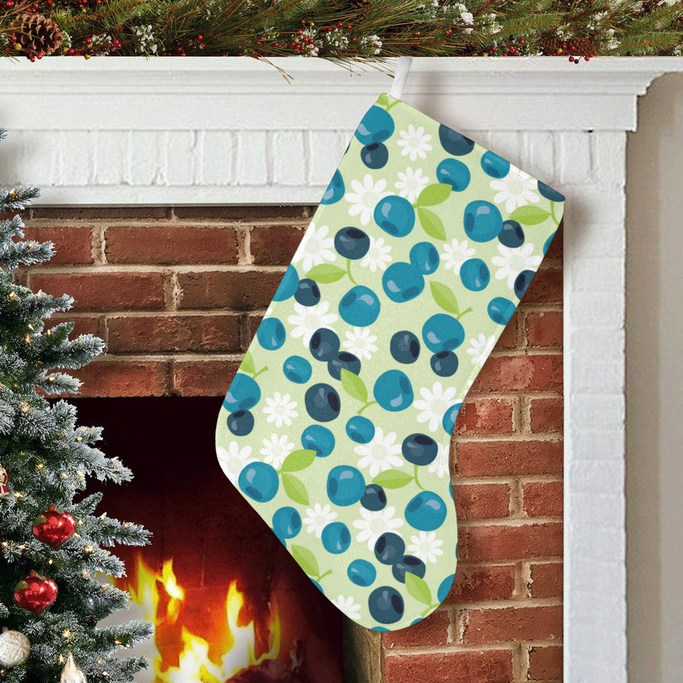 blueberry flower pattern Christmas Stocking