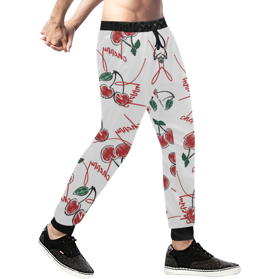 Hand drawn cherry pattern Unisex Casual Sweatpants