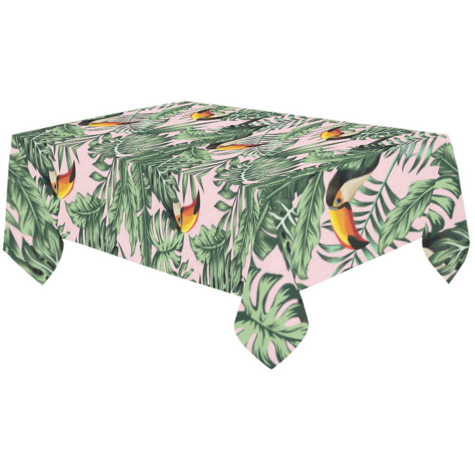 Toucan tropical green jungle palm pattern Tablecloth