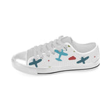 Airplane star cloud colorful Men's Low Top Shoes White