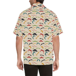 Mustache Beard Pattern Print Design 03 Men's All Over Print Hawaiian Shirt (Model T58)