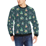 Cactus glass terrarium pattern Men's Crew Neck Sweatshirt